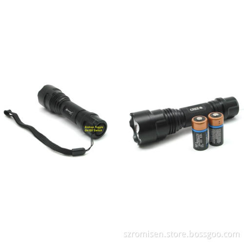 Romisen RC-G4 160 lumens CREE XR-E Q5 led flashlight(2*CR123 & 1*18650 battery)